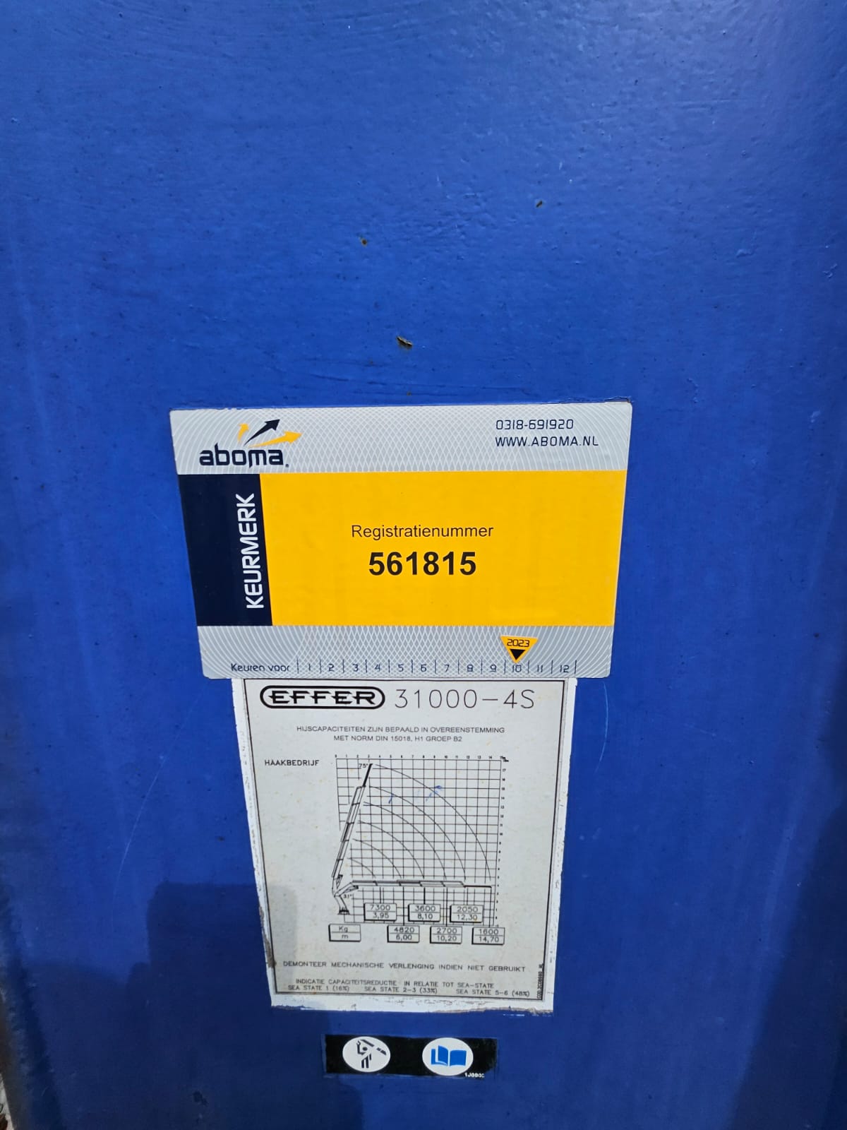 Marine Crane EFFER 31000 4S - incl powerpack - PLEASE OFFER